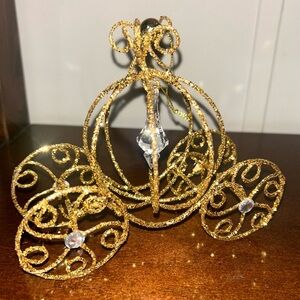 Gold Glitter Carriage Ornament